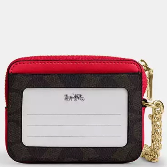 Coach Zip Card Case In Signature Canvas nwt in packaging - Picture 2 of 4